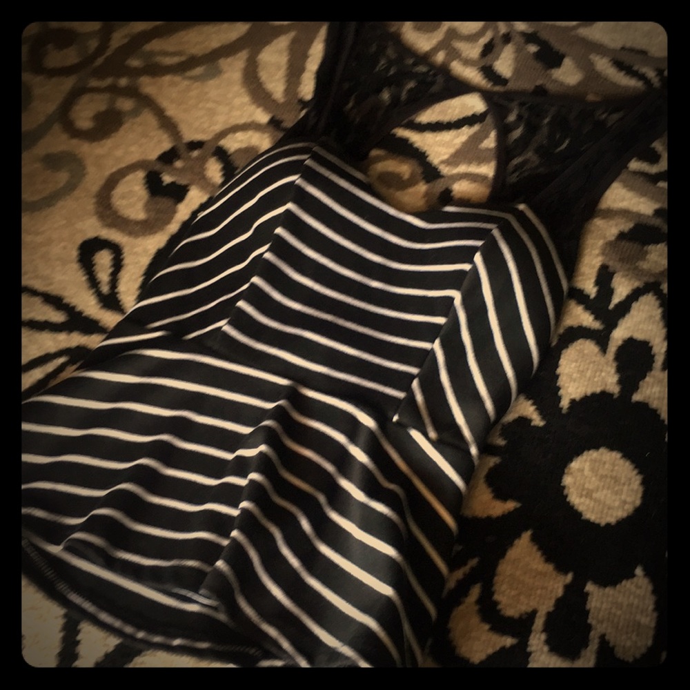 Cute lace striped top